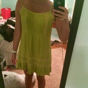 Tropical Green Mini Dress